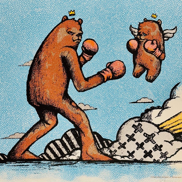 Jc Rivera "Bear Champ" Screenprint With Original Drawing, 2014 - Unframed - Picture 4 of 12